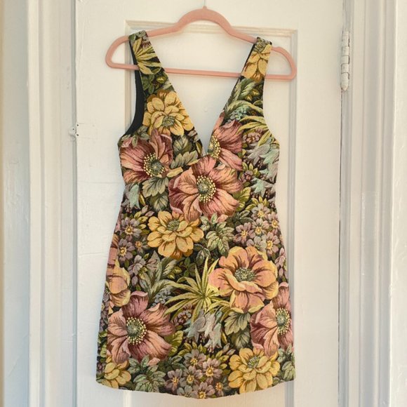 Topshop flower print tapestry mini  dress - Picture 2 of 15